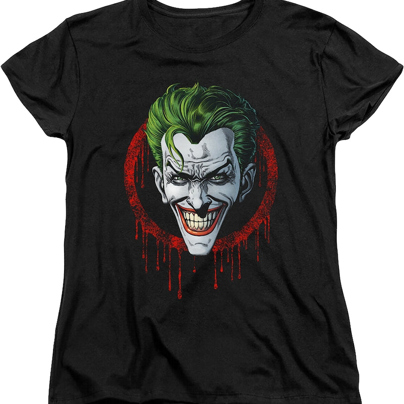 Womens The Joker Dripping Blood DC Comics Shirt