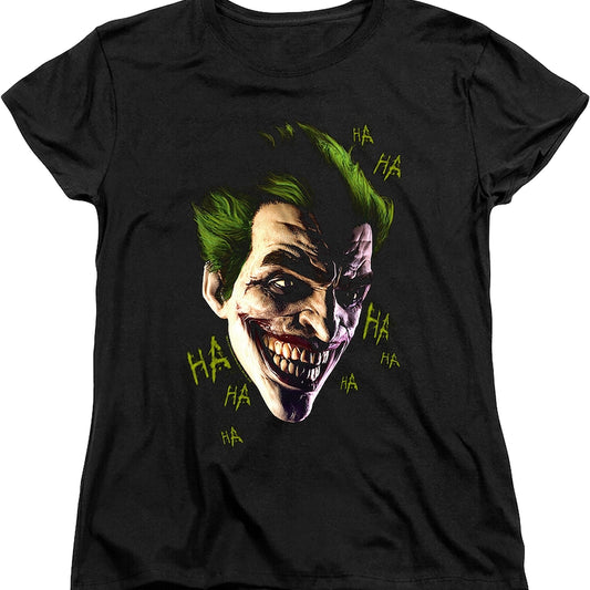 Womens Joker Laughing Clown Prince of Crime DC Comics Shirt