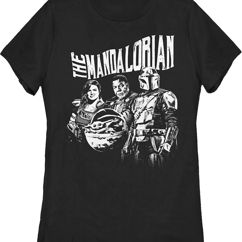 Womens The Mandalorian Black And White Star Wars Shirt