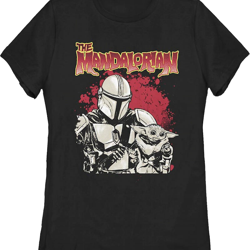 Womens The Mandalorian Bounty Hunter And Child Star Wars Shirt