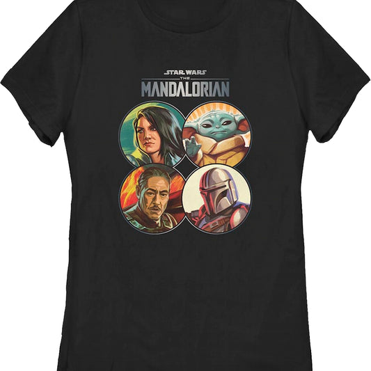 Womens The Mandalorian Coin Collage Star Wars Shirt