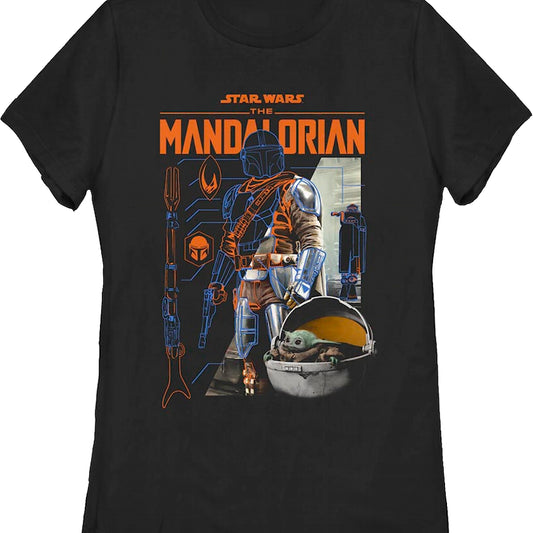 Womens The Mandalorian Outlines Star Wars Shirt