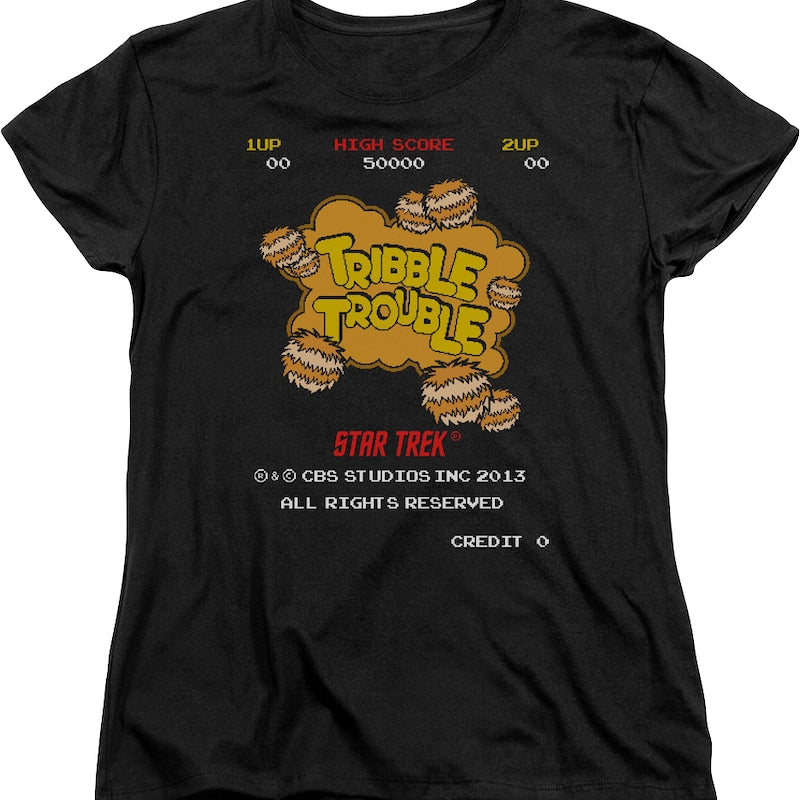 Womens Tribble Trouble Video Game Star Trek Shirt