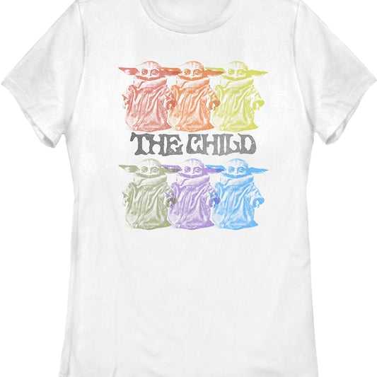 Womens Vintage Colorful Child The Mandalorian Star Wars Shirt