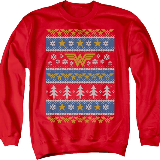 Wonder Woman Ugly Faux Knit DC Comics Sweatshirt