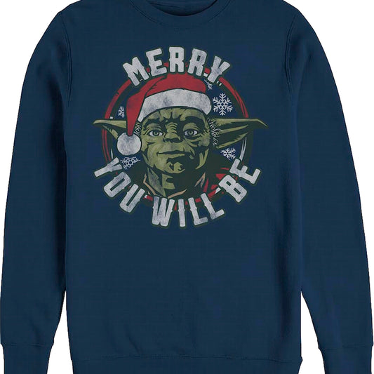 Yoda Merry You Will Be Star Wars Christmas Sweatshirt