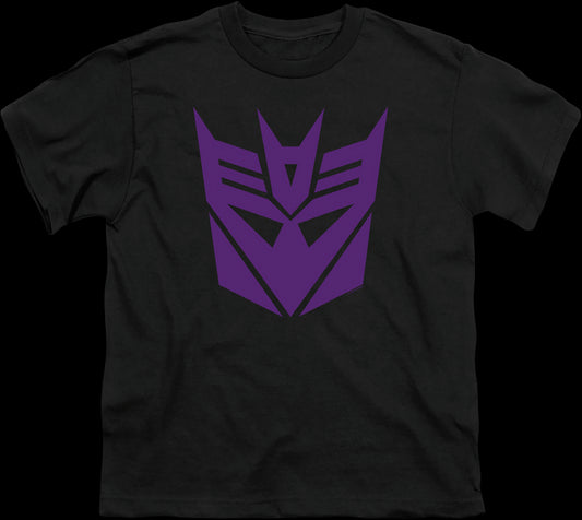 Youth Black Decepticon Logo Transformers Shirt