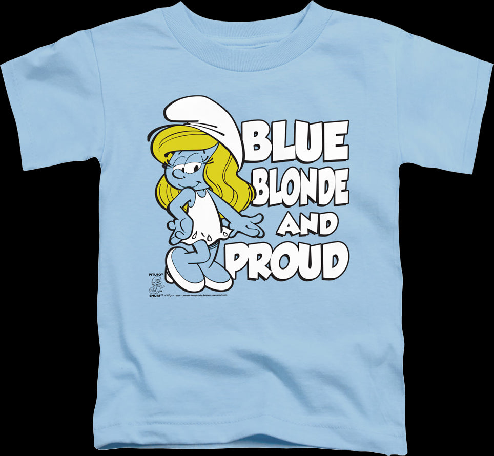 Youth Blue Blonde And Proud Smurfs Shirt