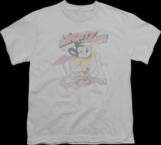 Youth Here I Come to Save the Day Mighty Mouse Shirt
