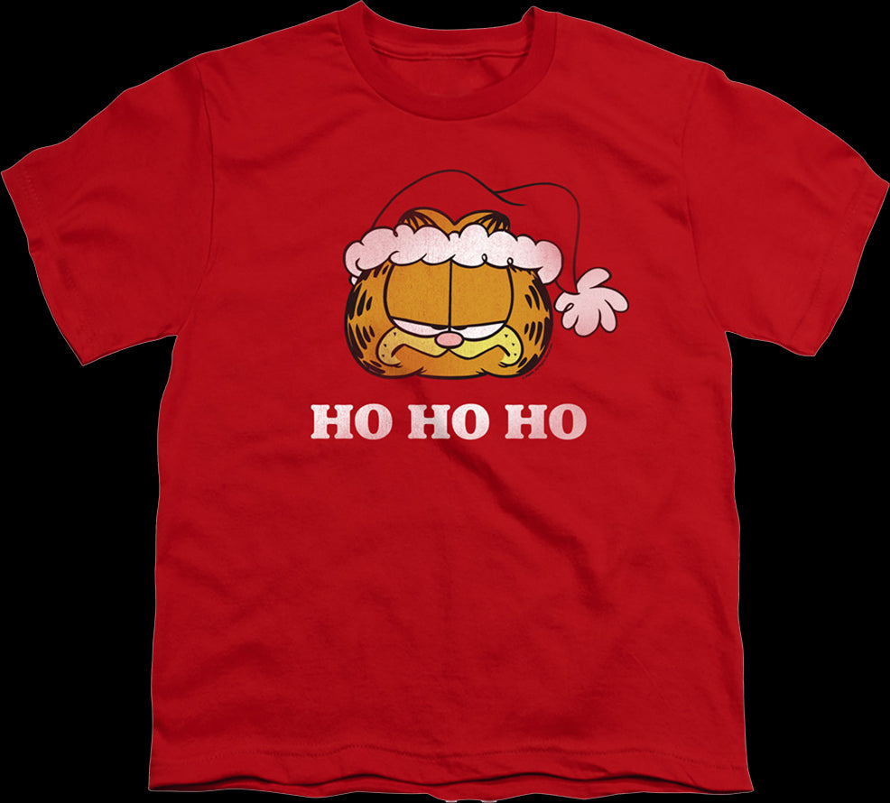 Youth Ho Ho Ho Garfield Christmas Shirt