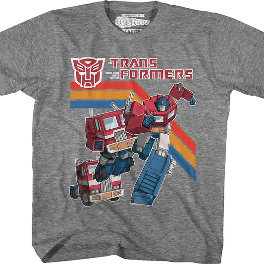 Youth Old School Optimus Prime Transformers Shirt