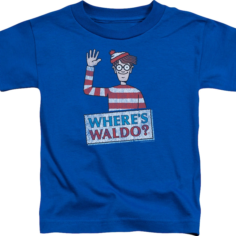 Youth Waving Where's Waldo Shirt