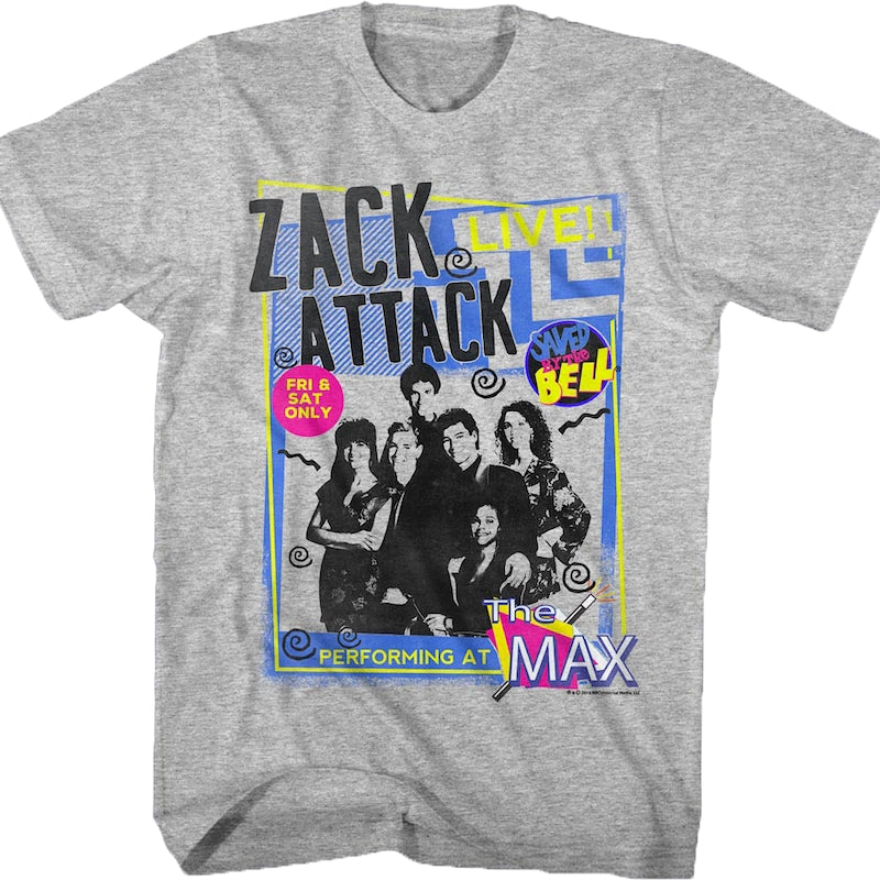 Zack Attack Live Saved By The Bell T-Shirt