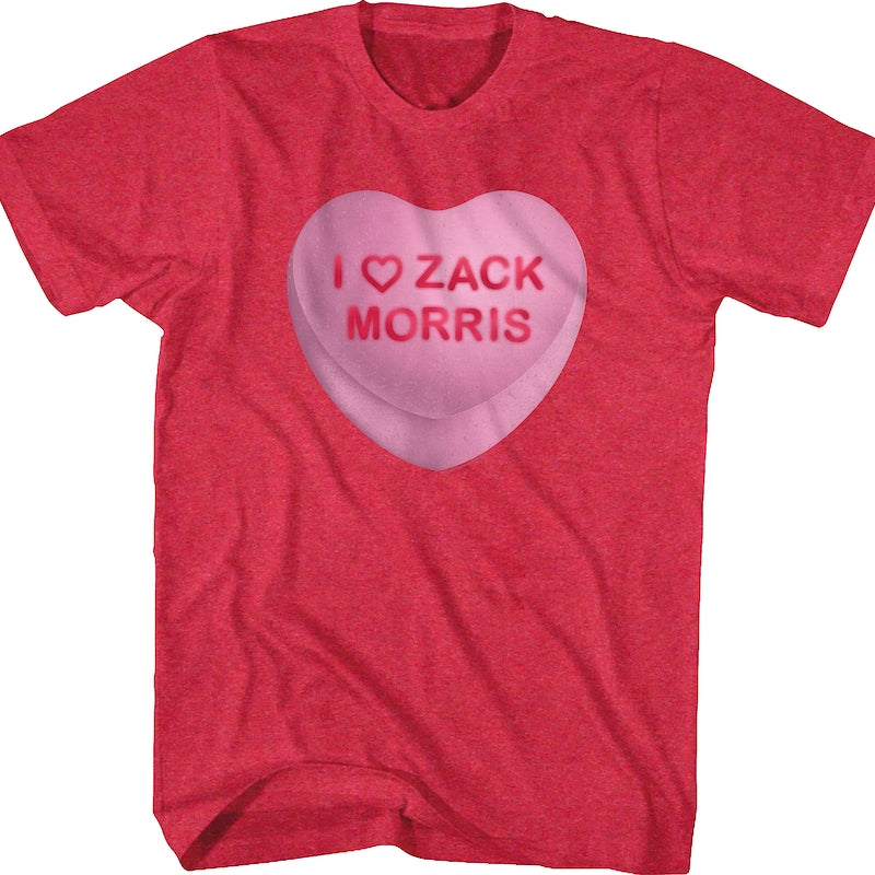 Zack Morris Candy Heart Saved By The Bell T-Shirt