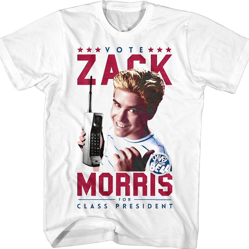 Zack Morris For Class President Saved By The Bell T-Shirt